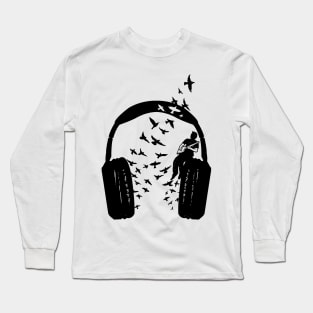 Headphone Cigar Box Guitar Long Sleeve T-Shirt